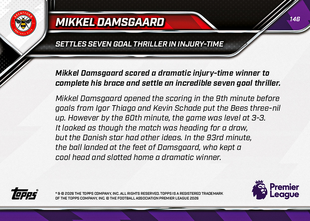Mikkel Damsgaard - 2025-26 Premier League Topps NOW - Card 146 - PR: 149 - Image 7