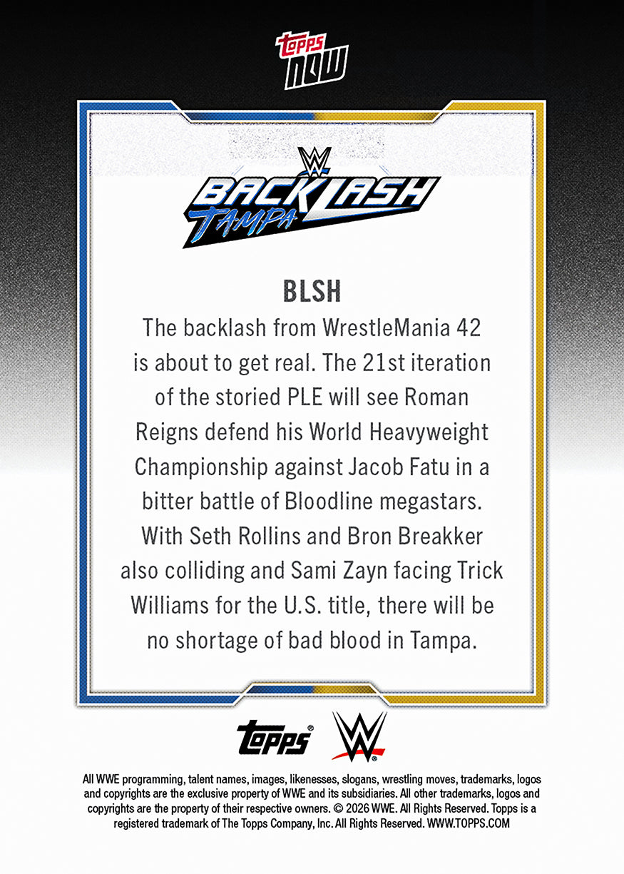 Backlash - 2026 WWE Topps NOW - Card BLSH - PR: 1127 - Image 3