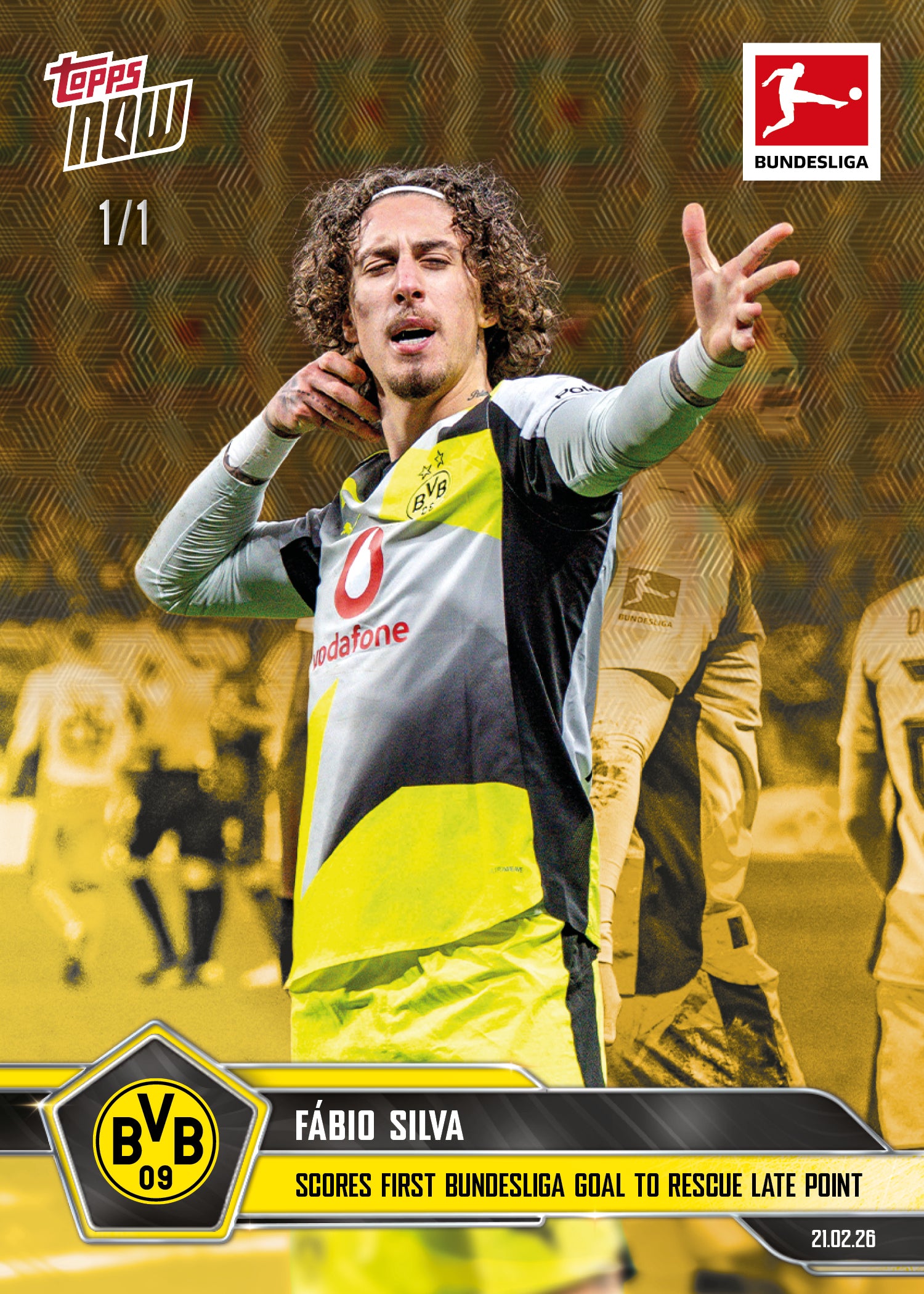 Fábio Silva- 2025-26 Bundesliga Topps NOW - Card 131 - PR: 295 - Image 2