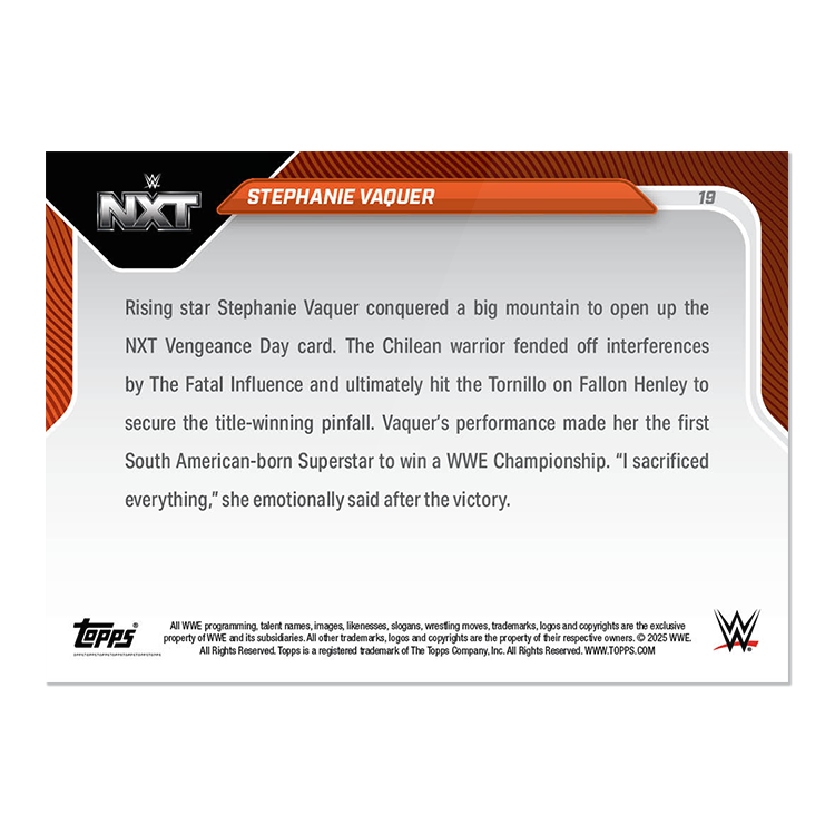 Stephanie Vaquer - 2025 WWE Topps NOW - Card 19 - PR: 3248 - Image 2