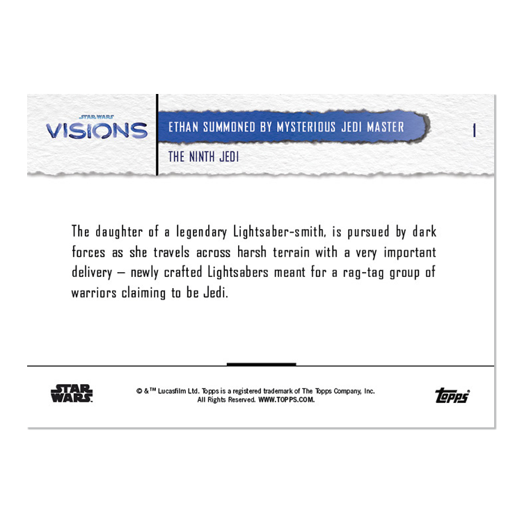 2021 Star Wars Visions TOPPS NOW - 5-Card Pack - The Ninth Jedi - PR: 474 - Image 3
