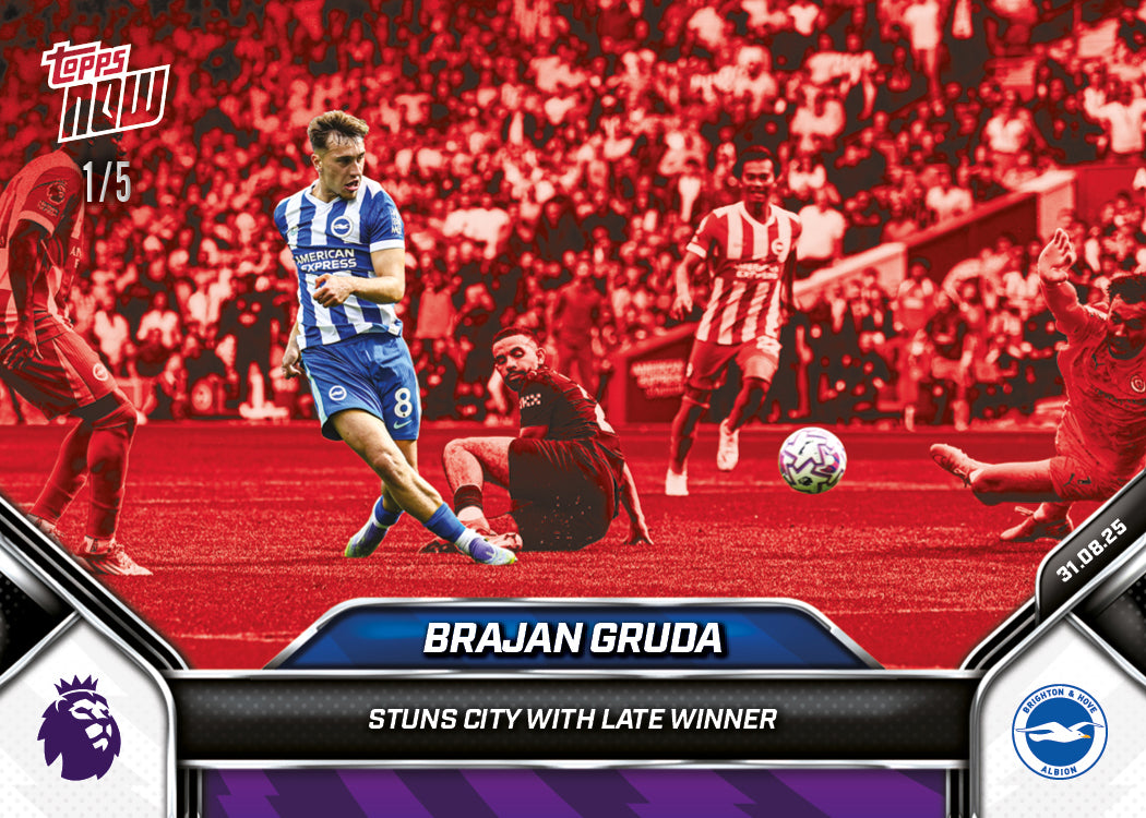 Brajan Gruda - 2025-26 Premier League Topps NOW - Card 14 - PR: 281 - Image 3