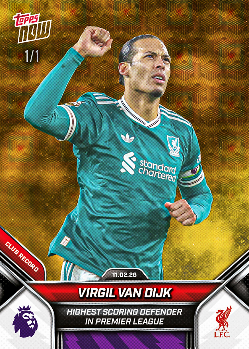 Alternative view of Virgil van Dijk - 2025-26 Premier League Topps NOW - Card 138 - PR: 972