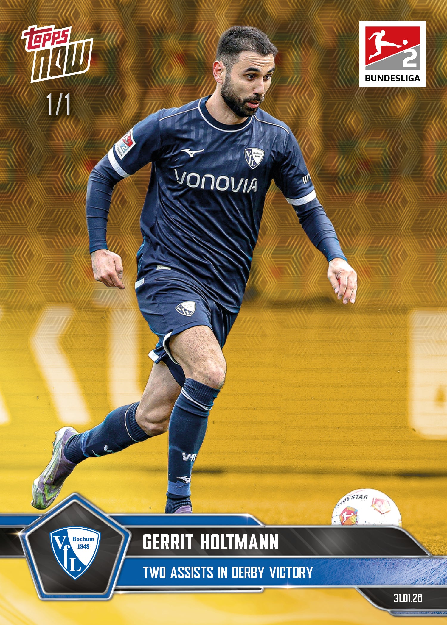 Gerrit Holtmann - 2025-26 Bundesliga Topps NOW - Card 115 - PR: 144 - Image 2