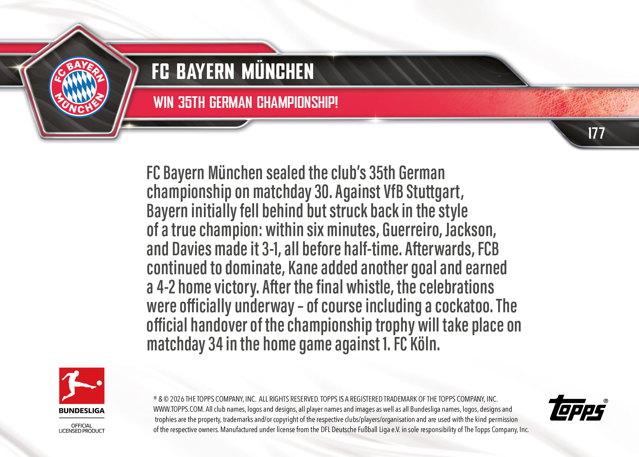 FC Bayern München - 2025-26 Bundesliga Topps NOW - Card 177 - PR: 1746 - Image 7