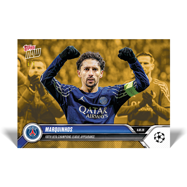 Marquinhos - 100th UEFA Champions League appearance - 24/25 UCL Topps NOW Card 100 - PR: 90 - Image 3