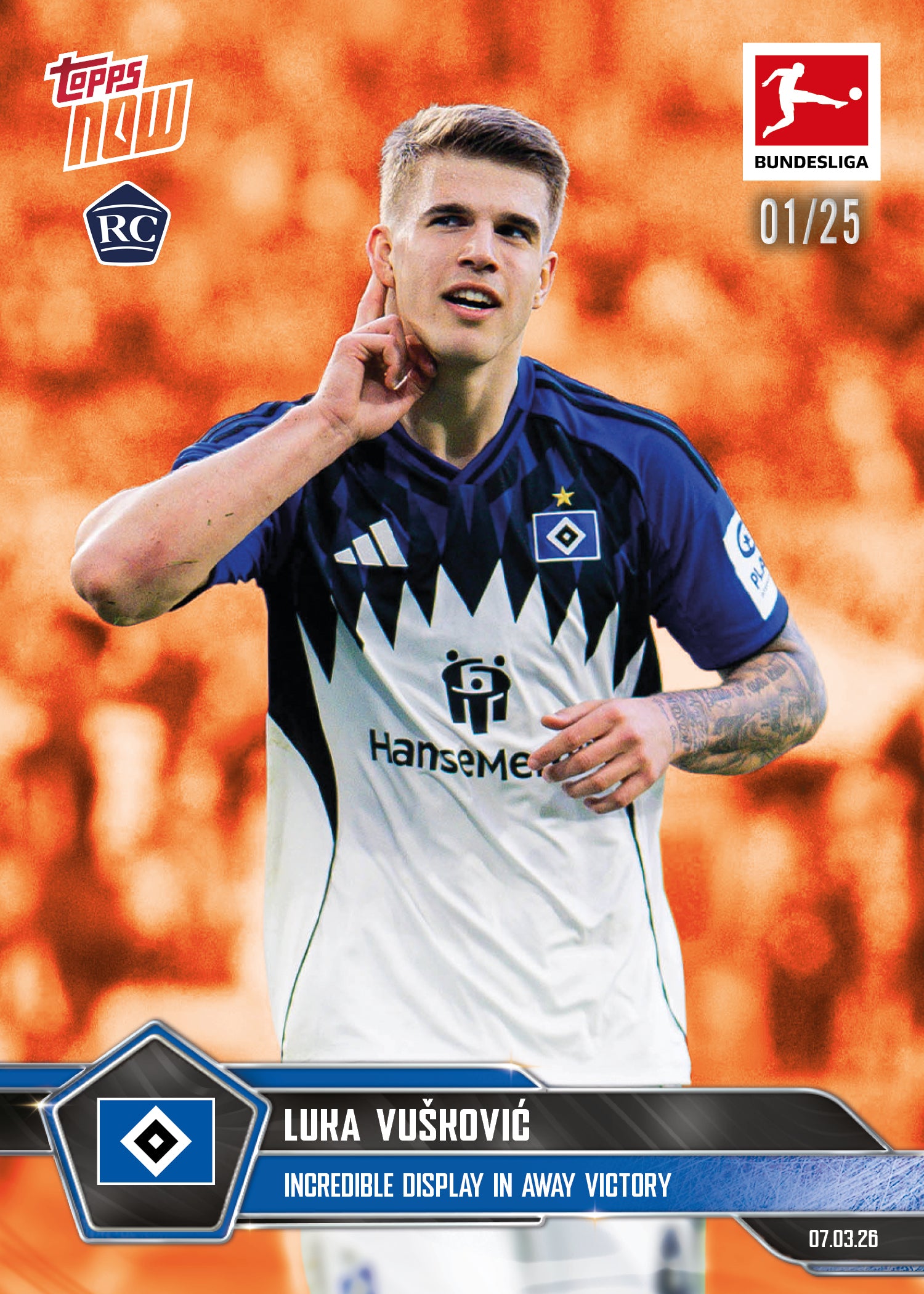 Luka Vušković - 2025-26 Bundesliga Topps NOW - Card 143 - PR:2432 - Image 5