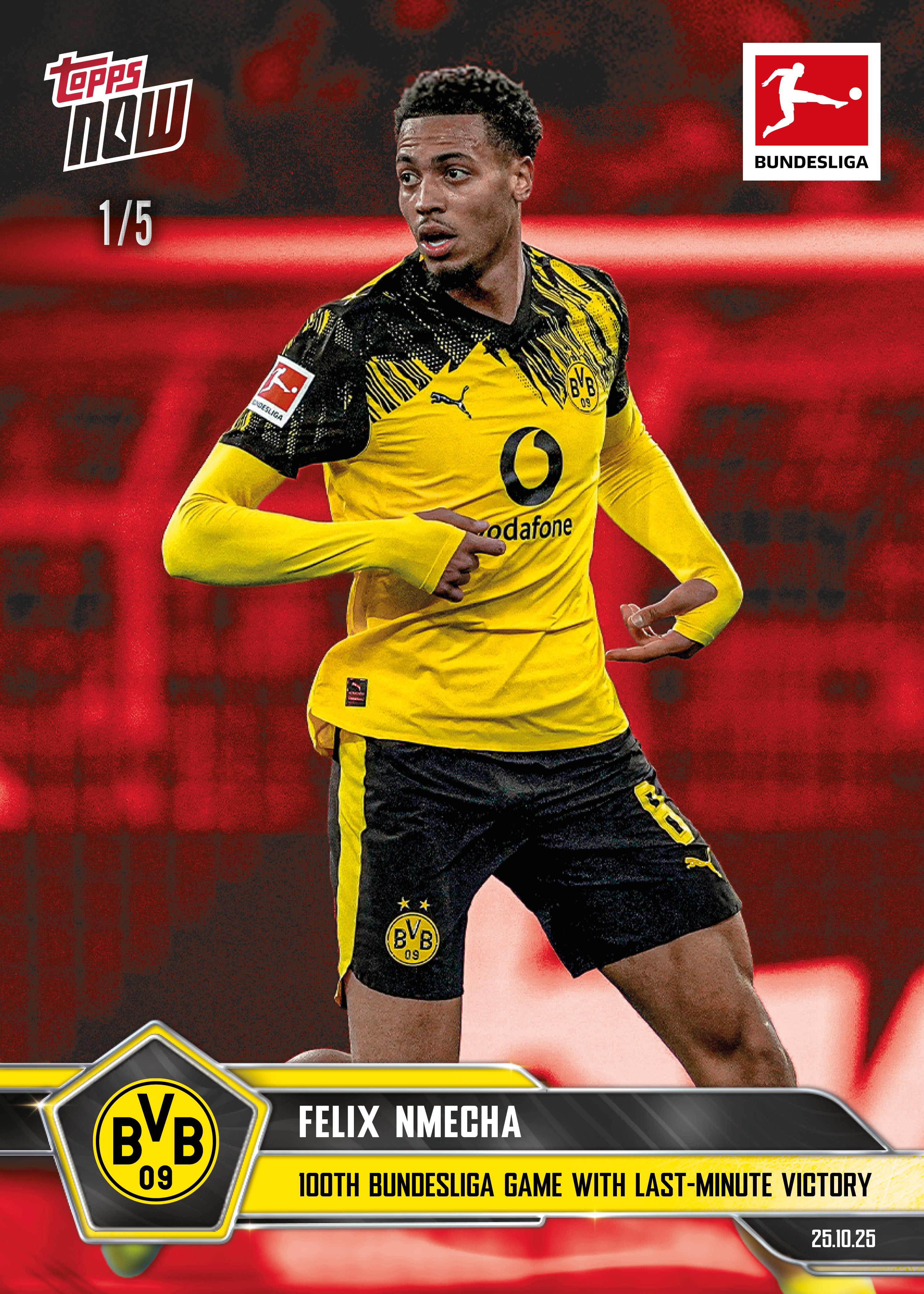 Felix Nmecha - 2025-26 Bundesliga Topps NOW - Card 48 - PR: 252 - Image 3