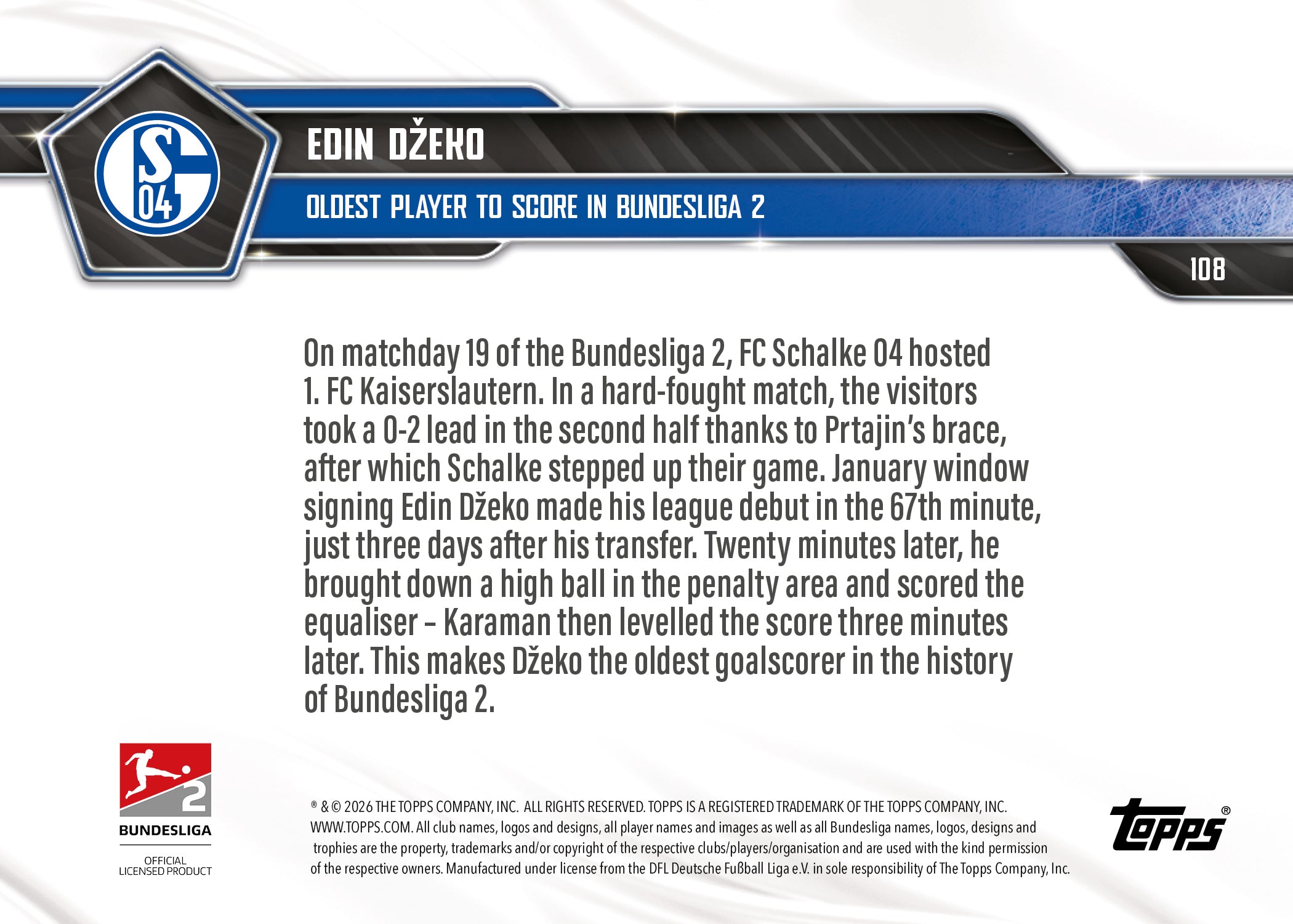 Edin Džeko - 2025-26 Bundesliga Topps NOW - Card 108 - PR: 1270 - Image 7