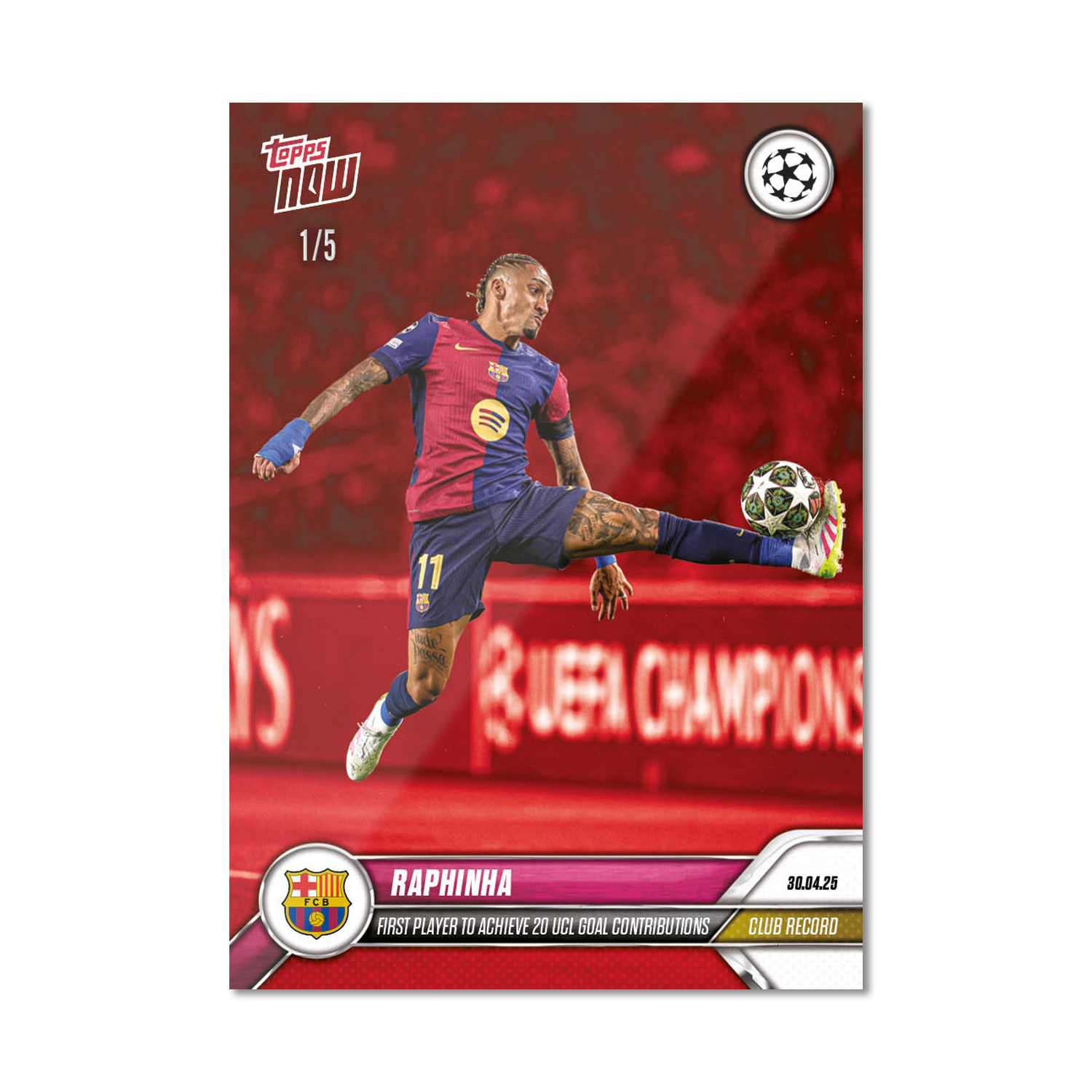Raphinha - 2024-25 UCL Topps NOW - Card 147 - PR: 856 - Image 3