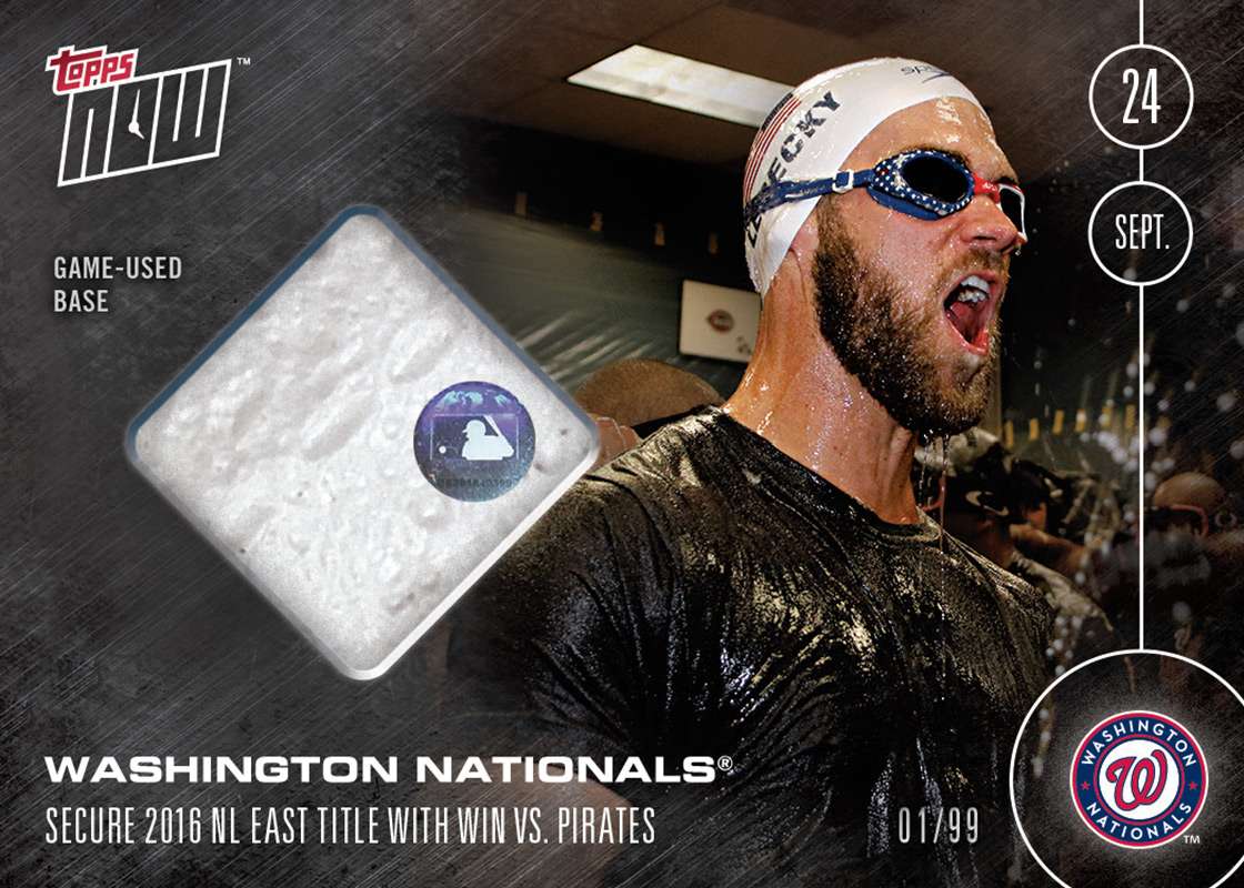 WASHINGTON NATIONALS CLINCH N.L. EAST DIVISION TITLE RELIC Card # TO 99 - TOPPS NOW