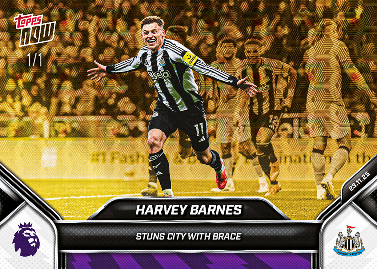 Harvey Barnes - 2025-26 Premier League Topps NOW - Card 62 - PR: 256 - Image 2