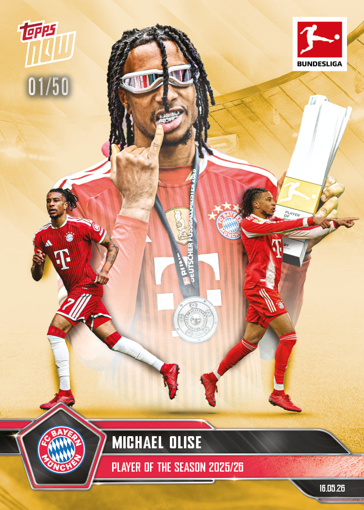 Michael Olise - 2025-26 Bundesliga Topps NOW - Card 196 - PR: 5278 - Image 6