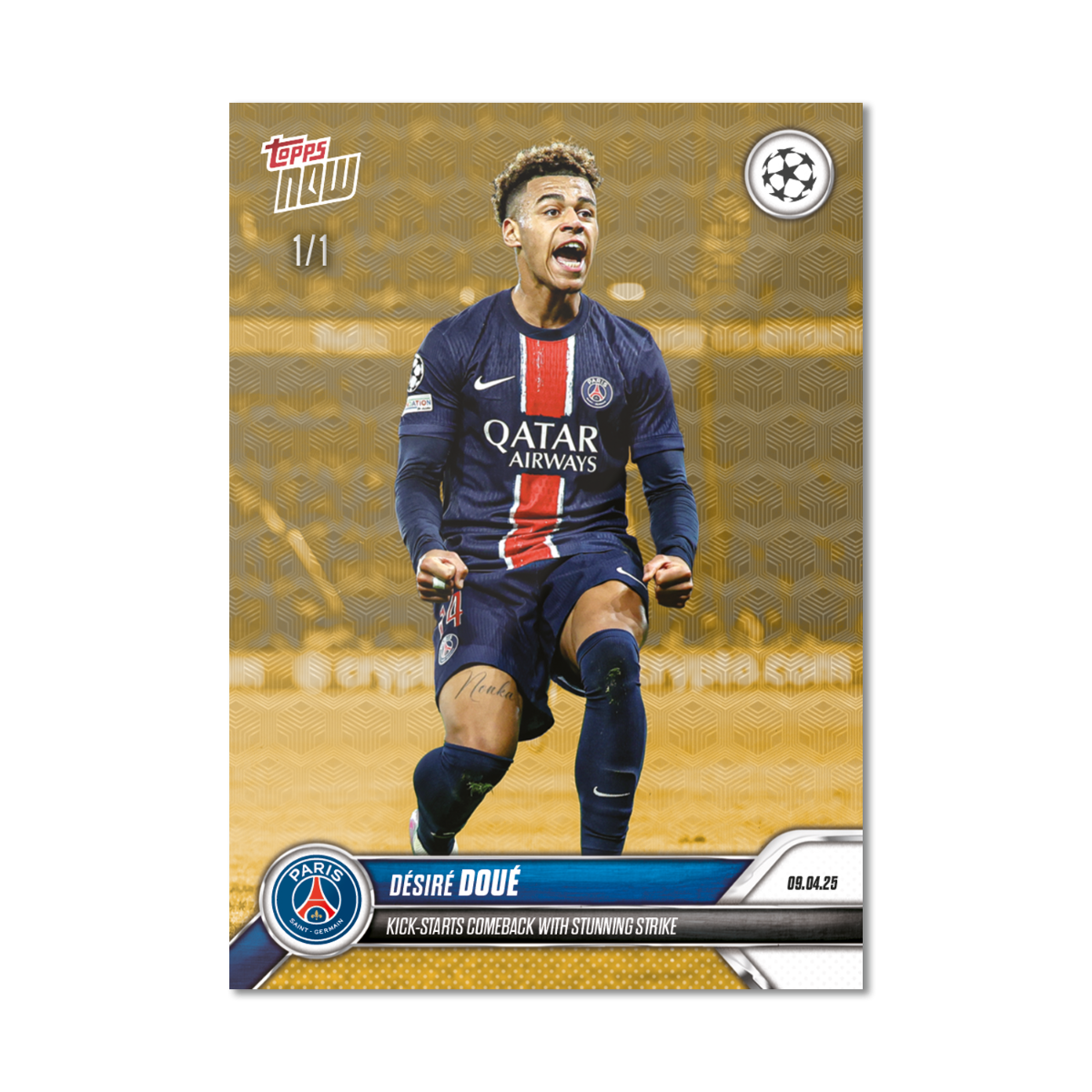 Désiré Doué - 2024-25 UCL Topps NOW - Card 137 - PR: 321 - Image 2