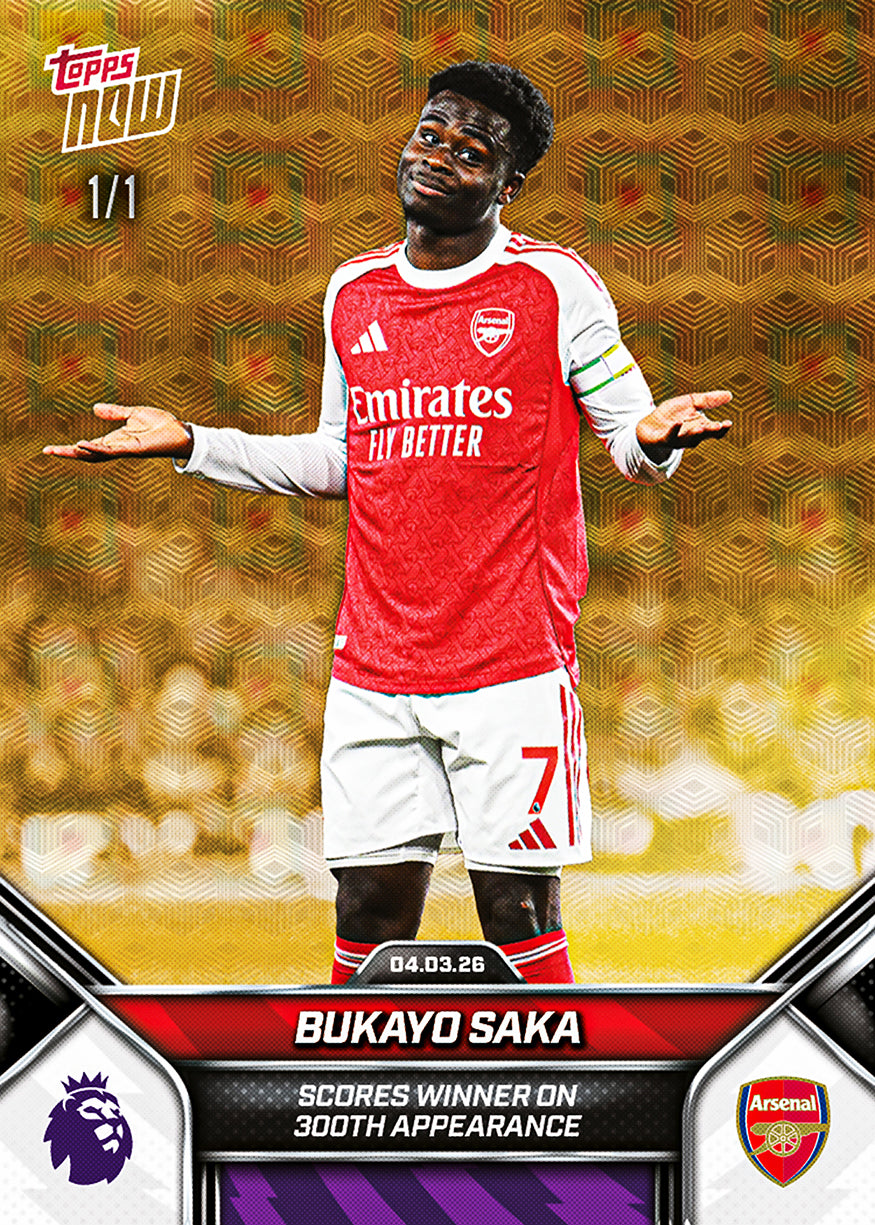 Bukayo Saka - 2025-26 Premier League Topps NOW - Card 151 - PR: 1623 - Image 2