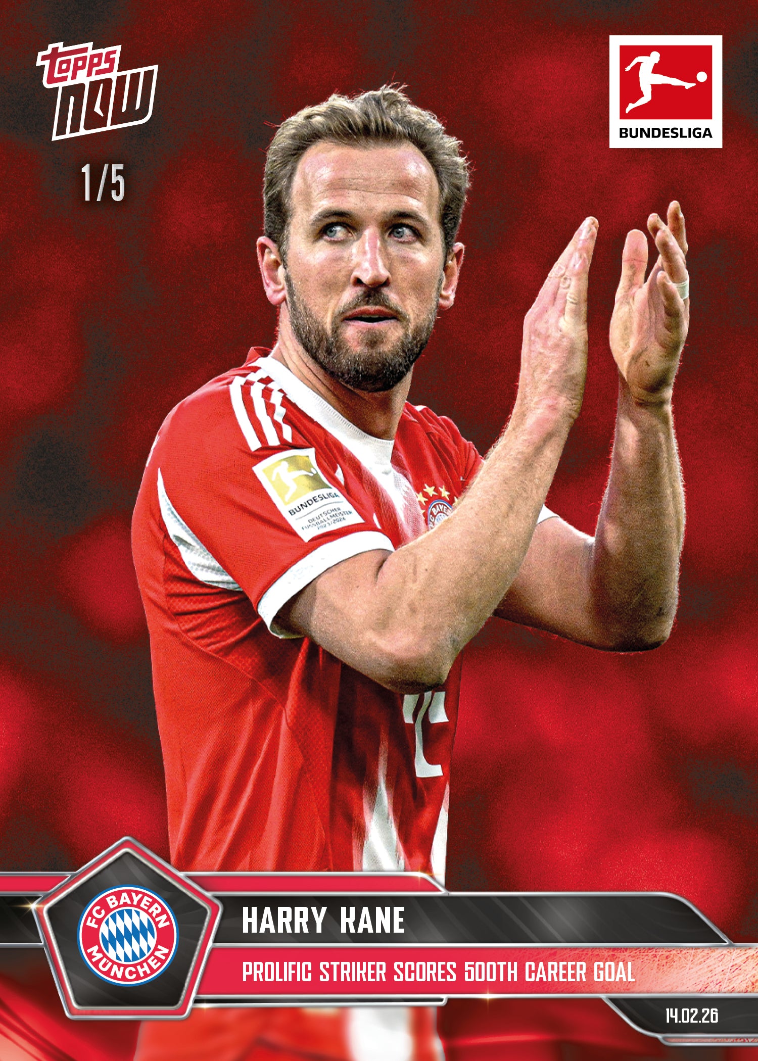 Harry Kane - 2025-26 Bundesliga Topps NOW - Card 125 - PR: 1349 - Image 4