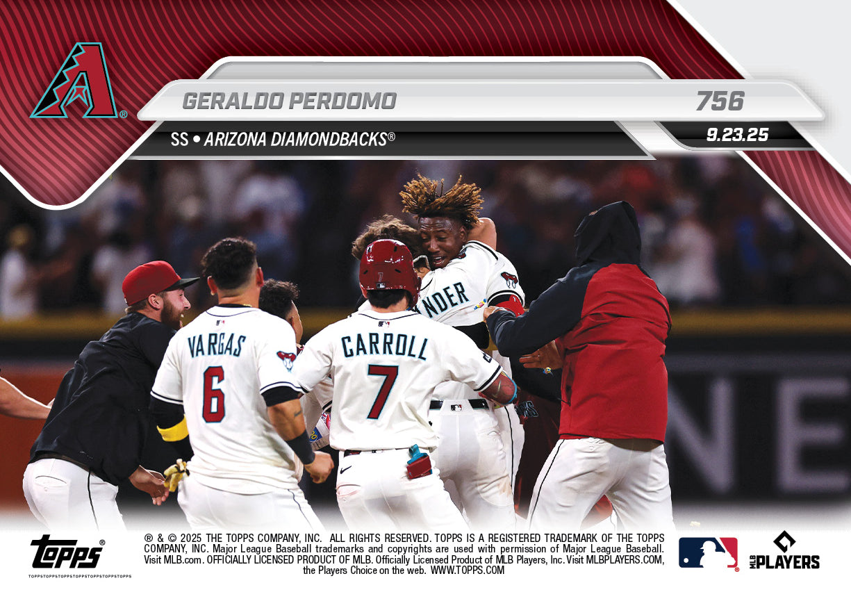Geraldo Perdomo - 2025 MLB Topps NOW - Card 756 - PR: 477 - Image 2