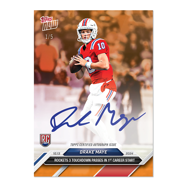 Drake Maye - 2024 TOPPS NOW Football Card 10 - LOOK FOR AUTOS - PR: 11,005 - Image 3