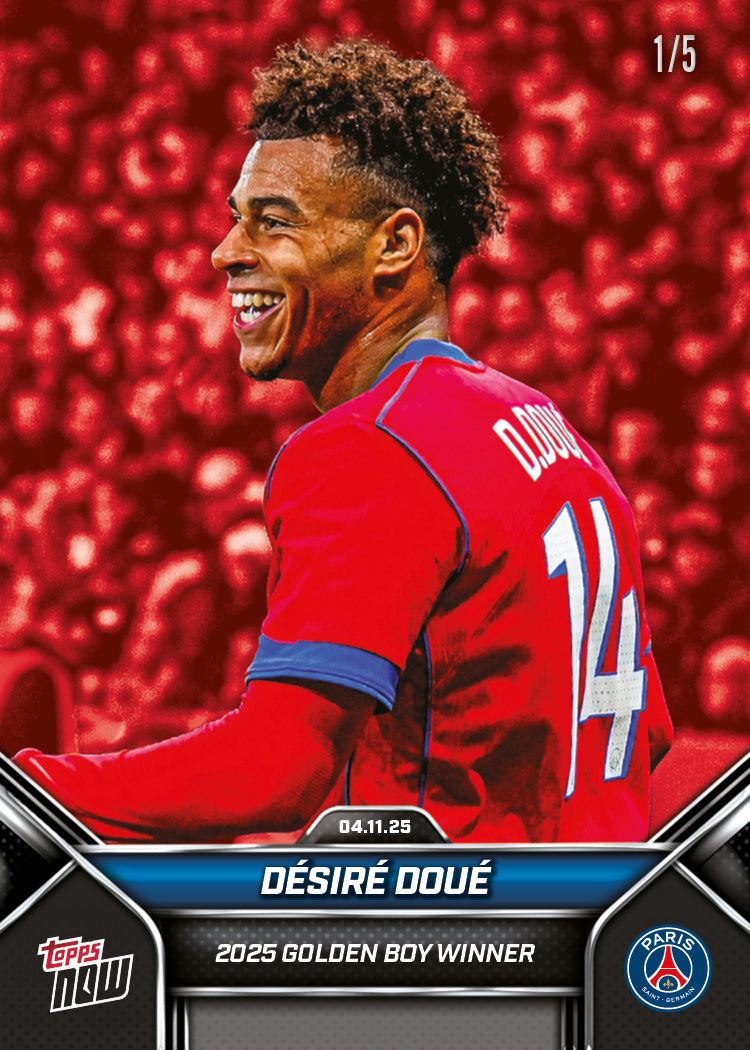 Désiré Doué - 2025 Paris Saint-Germain Topps NOW - Card 1 - PR: 1131 - Image 3