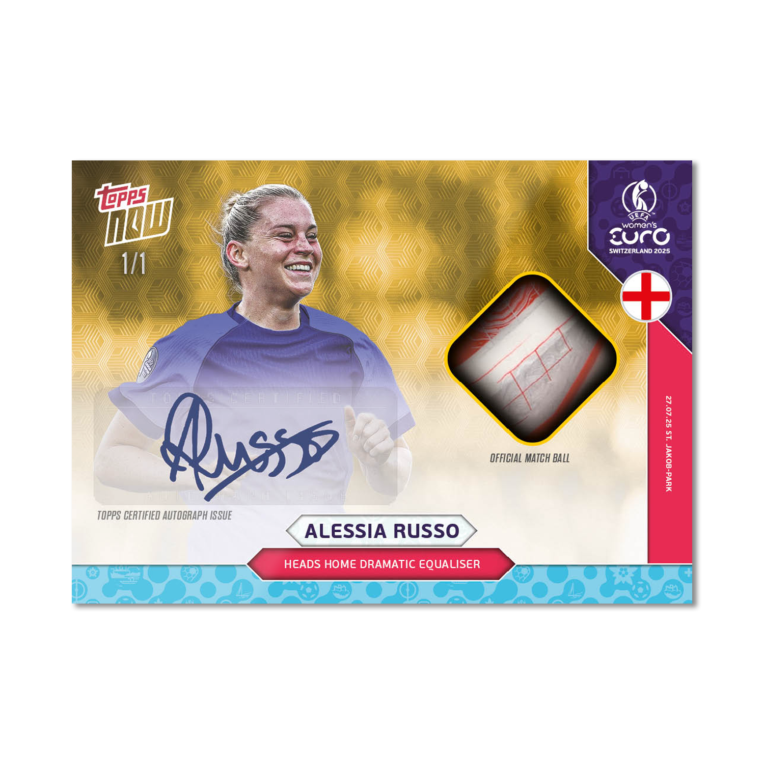 Alessia Russo - UEFA Women’s EURO 2025™ Topps NOW - Card 29 - LOOK FOR AUTO-RELICS - PR: 800 - Image 2