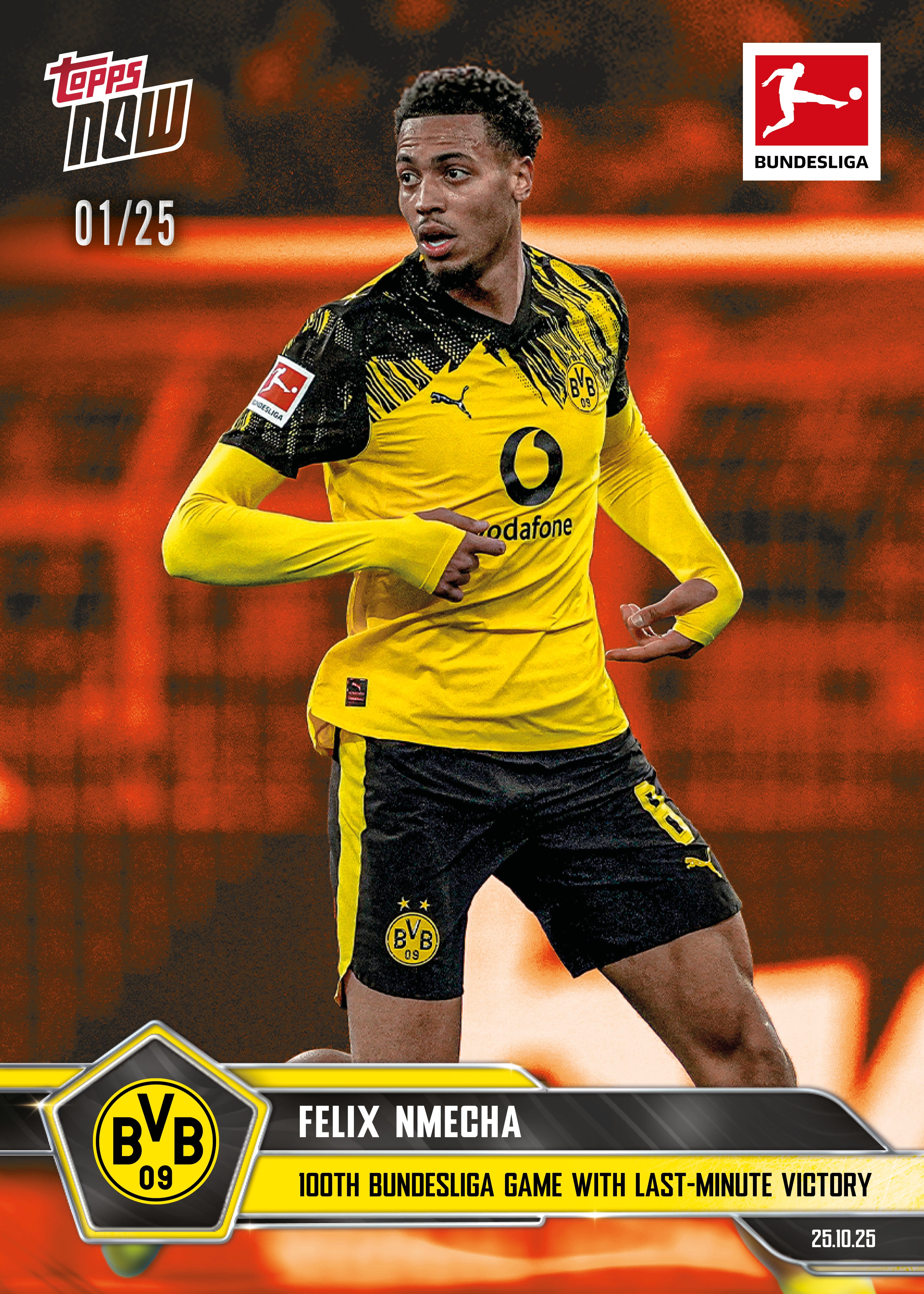 Felix Nmecha - 2025-26 Bundesliga Topps NOW - Card 48 - PR: 252 - Image 5