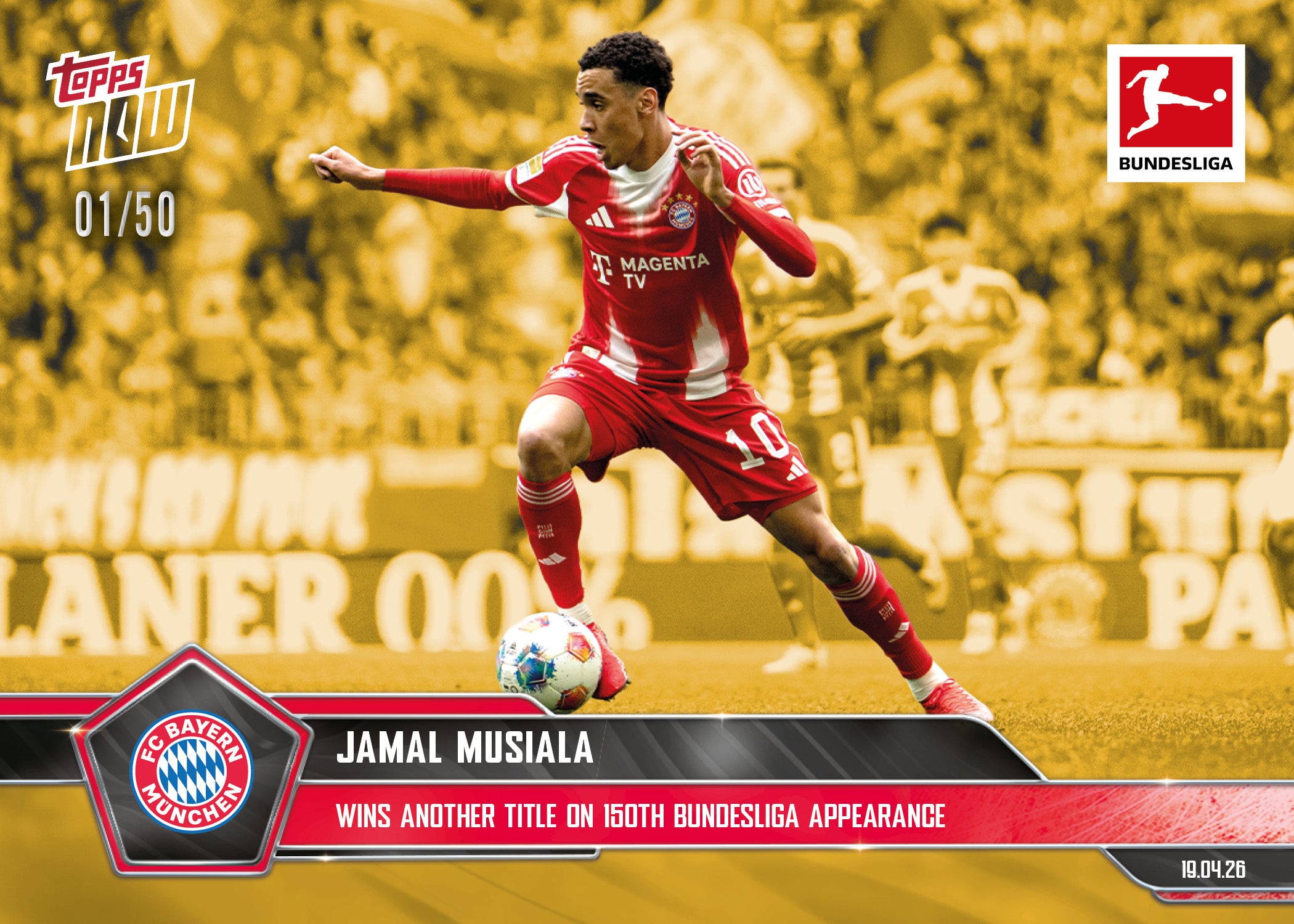 Jamal Musiala - 2025-26 Bundesliga Topps NOW - Card 172 - PR: 786 - Image 6