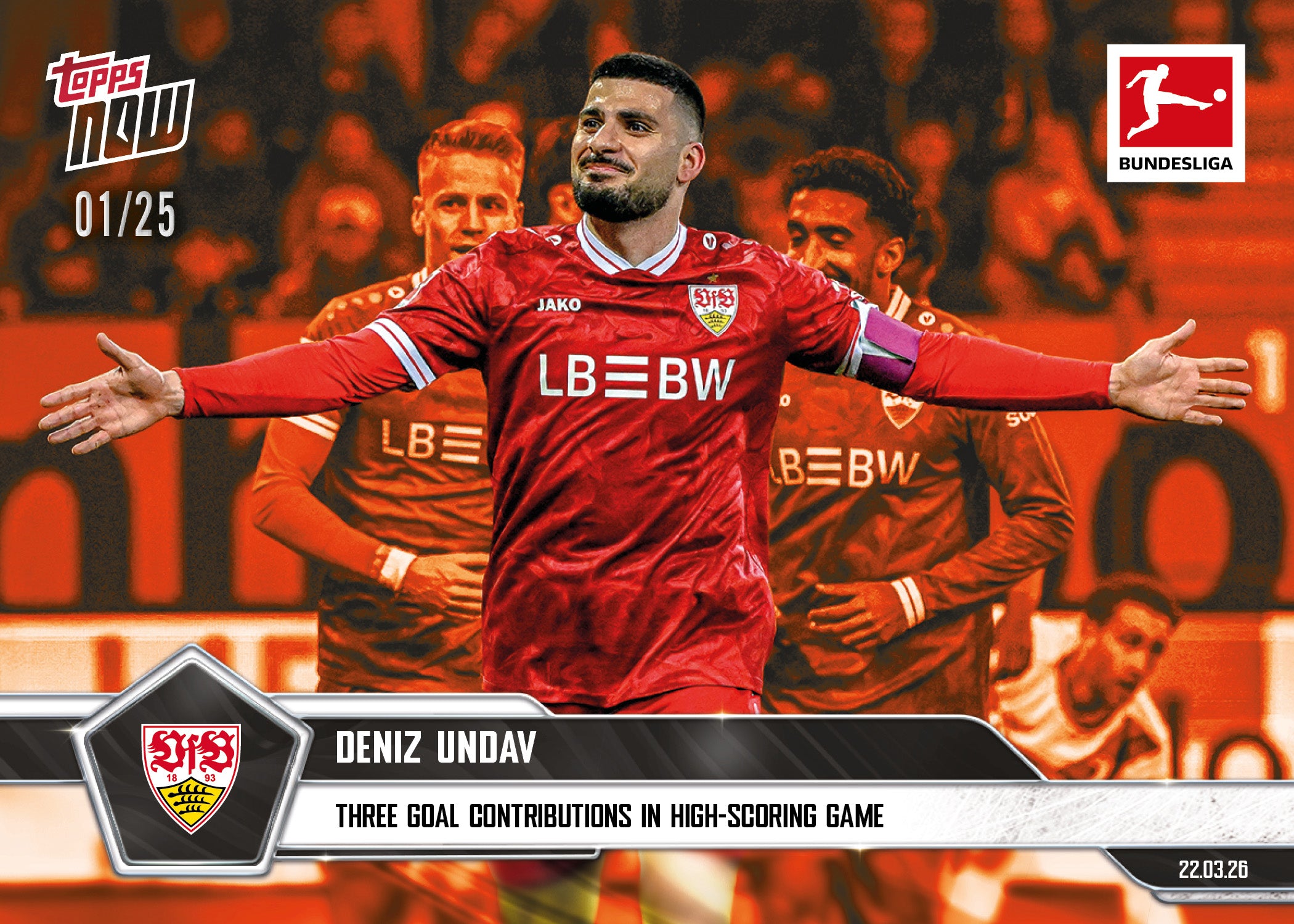 Deniz Undav - 2025-26 Bundesliga Topps NOW - Card 156 - PR: 204 - Image 5