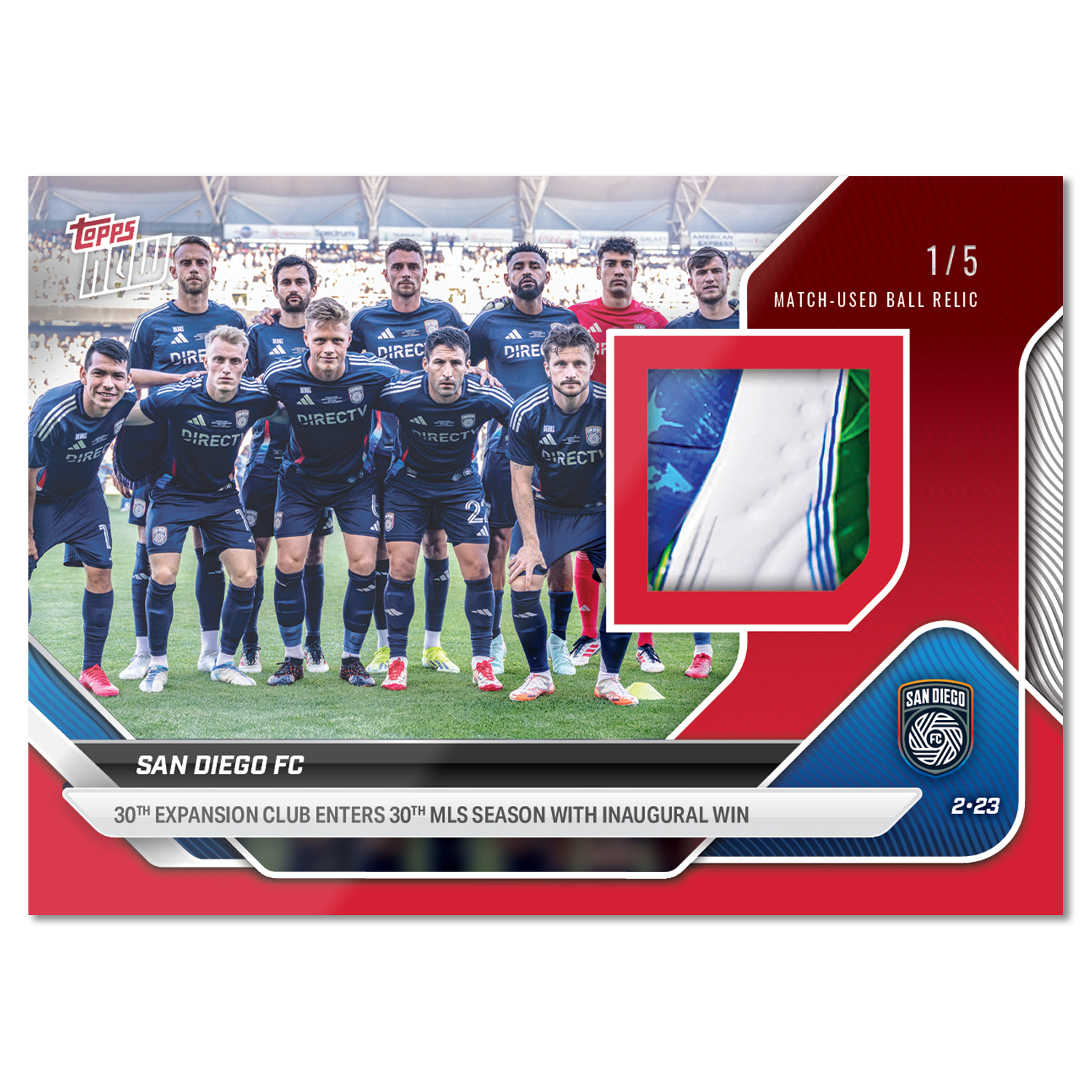 Game-used Ball Relic # to 99 or Lower - San Diego FC - 2025 MLS Topps NOW - Card 4 - Image 4