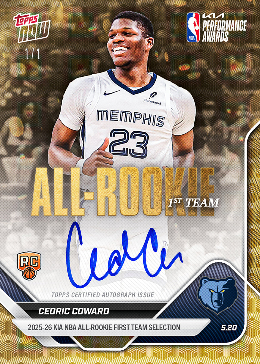 Cedric Coward - 2025-26 NBA Topps NOW - Card AR05 - PR: 2021 - Image 2