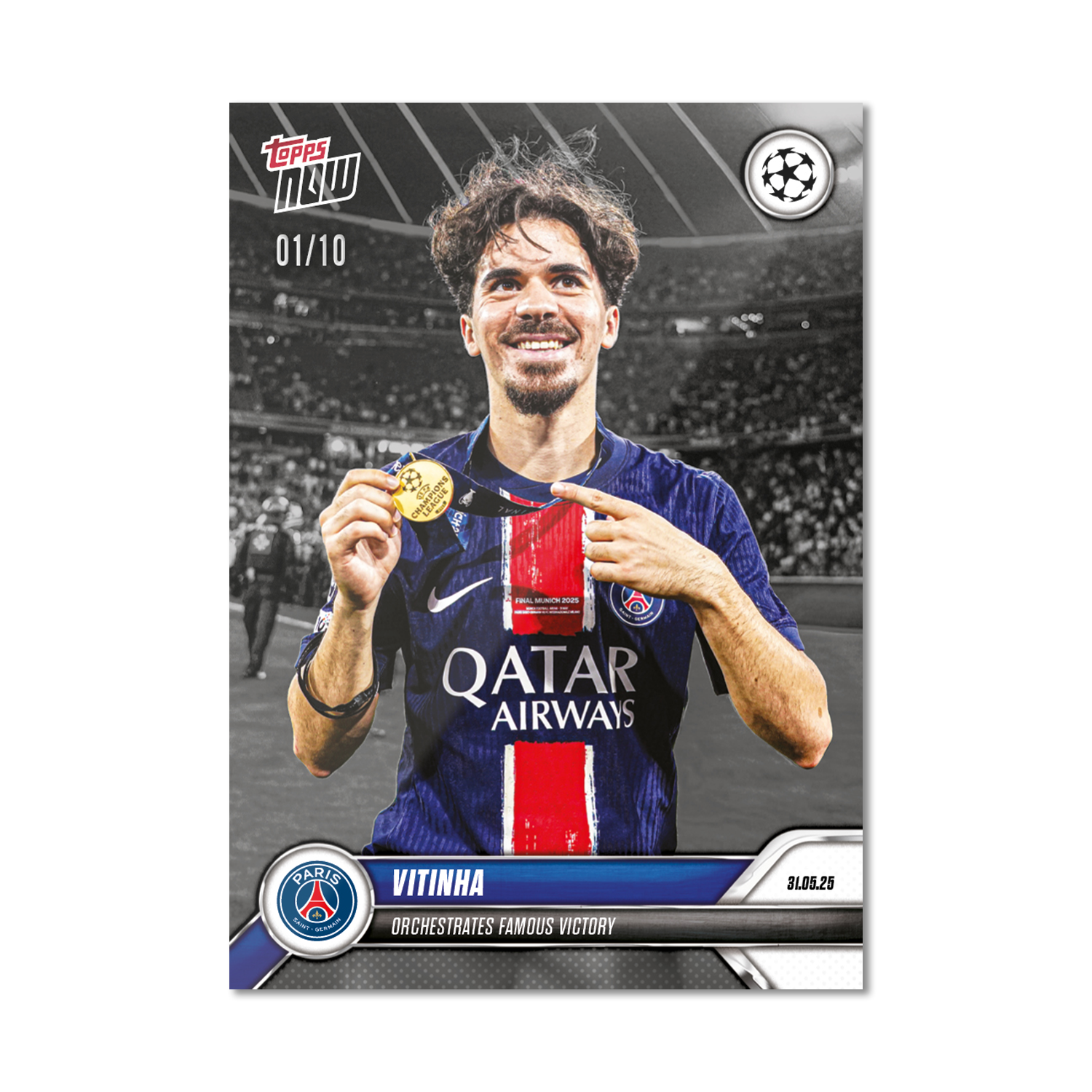 Vitinha - 2024-25 UCL Topps NOW - Card 165 - LOOK FOR AUTO-RELIC - PR: 1025 - Image 6
