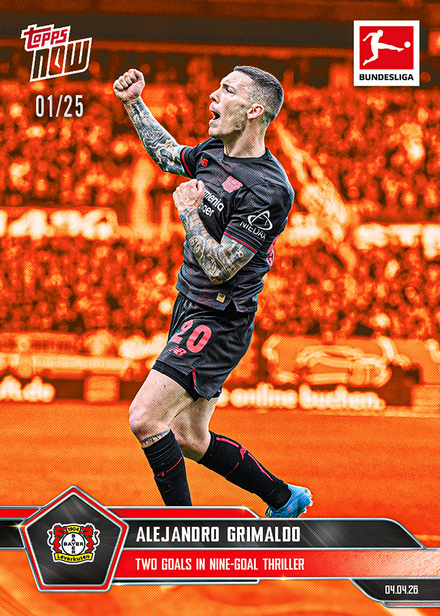 Alejandro Grimaldo - 2025-26 Bundesliga Topps NOW - Card 160 - PR: 105 - Image 5