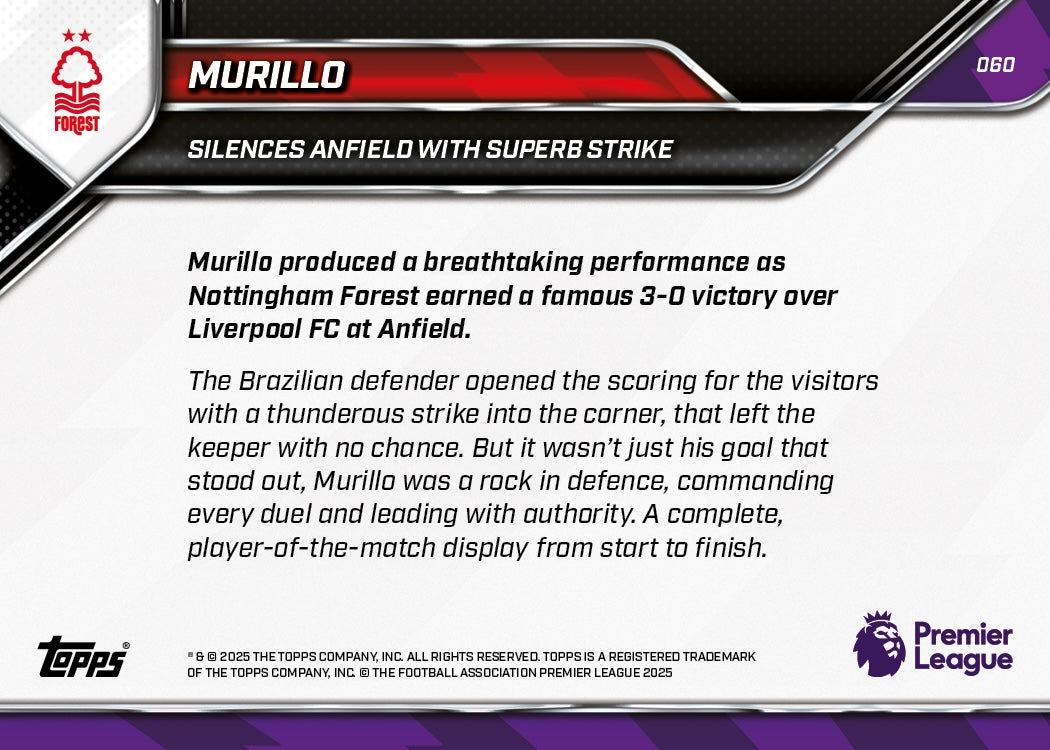 Murillo - 2025-26 Premier League Topps NOW - Card 60 - PR: 375 - Image 7