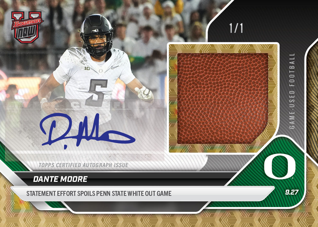 Dante Moore - 2025-26 Bowman U NOW Football - Card 21 - PR: 1292 - Image 2