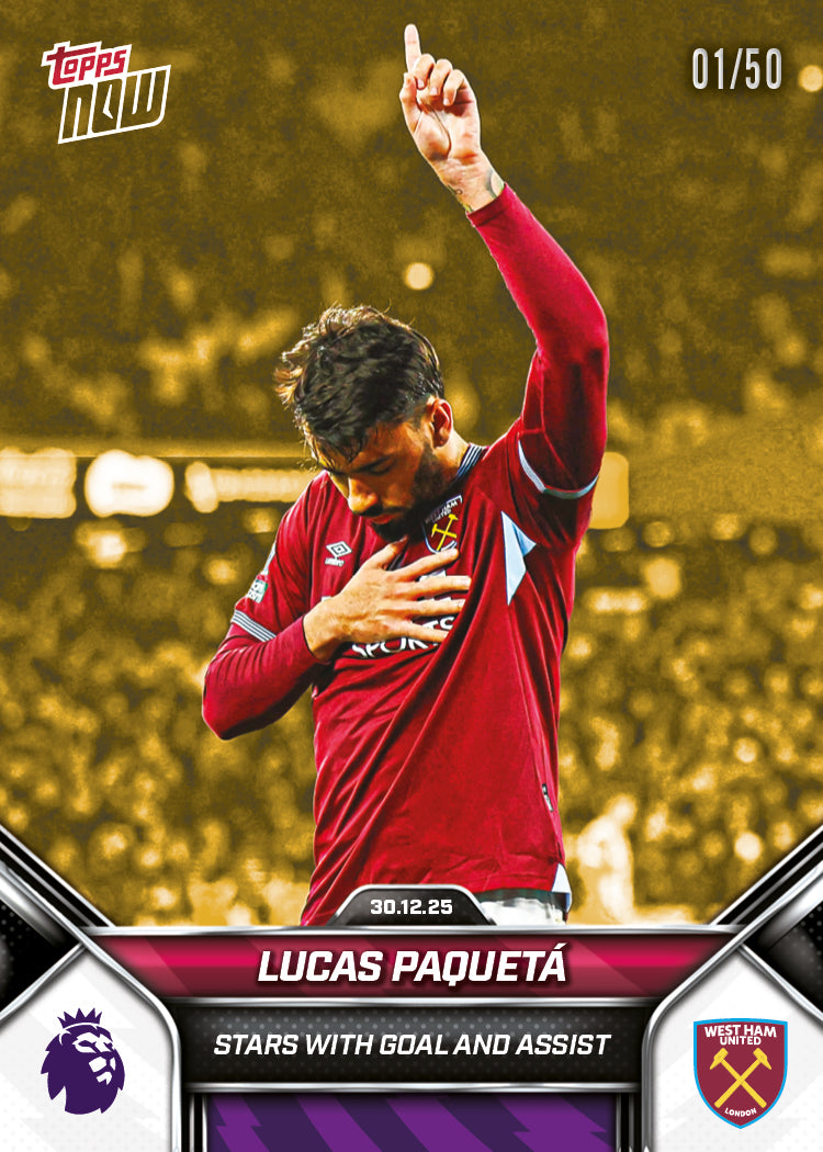 Lucas Paquetá - 2025-26 Premier League Topps NOW - Card 95 - PR: 215 - Image 6