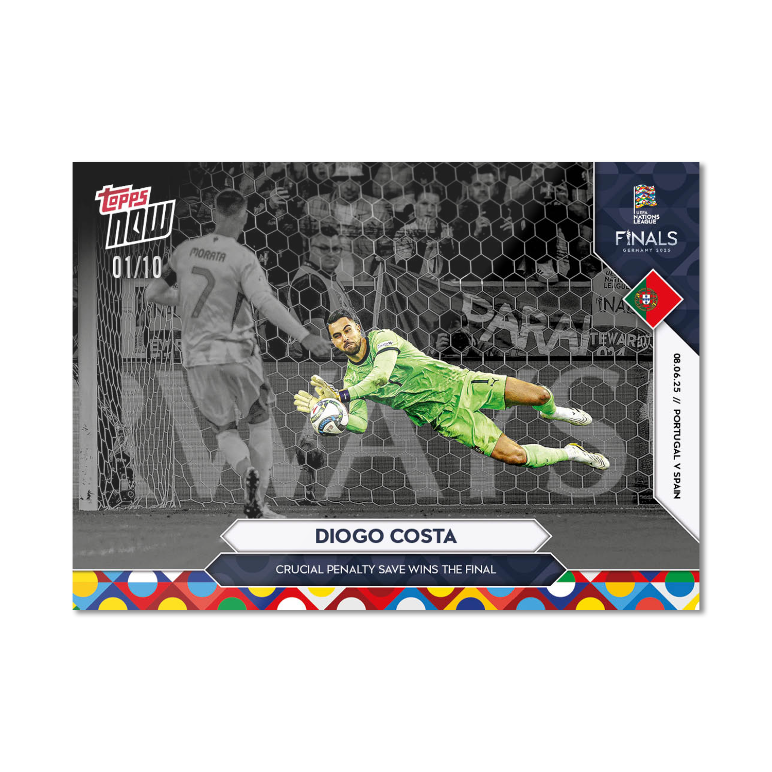 Diogo Costa - 2025 UEFA Nations League Topps NOW - Card 5 - PR: 356 - Image 4