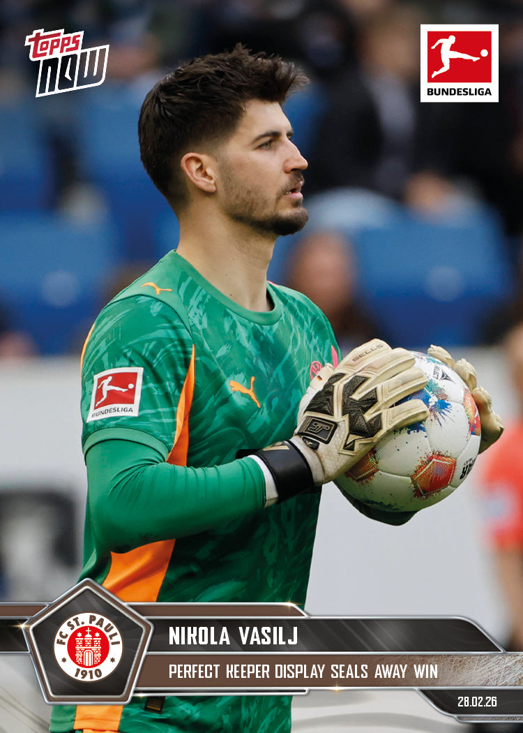 Nikola Vasilj - 2025-26 Bundesliga Topps NOW - Card 134 - PR: 371