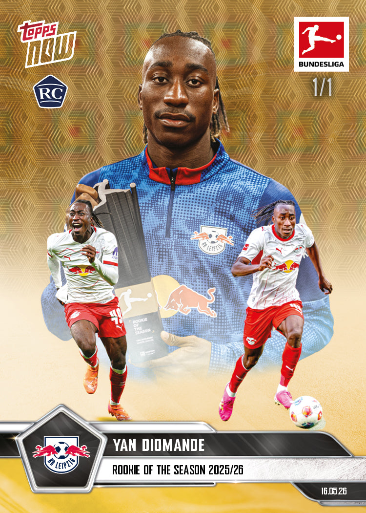 Alternative view of Yan Diomande - 2025-26 Bundesliga Topps NOW - Card 193 - PR: 3346