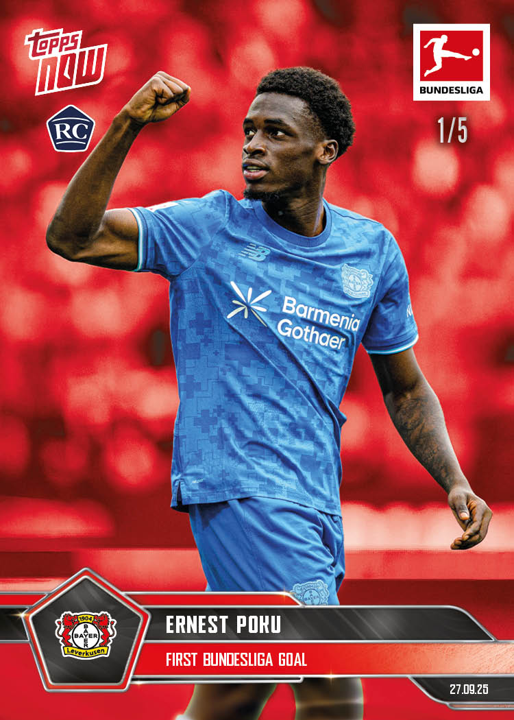 Ernest Poku - 2025-26 Bundesliga Topps NOW - Card 33 - PR: 303 - Image 3