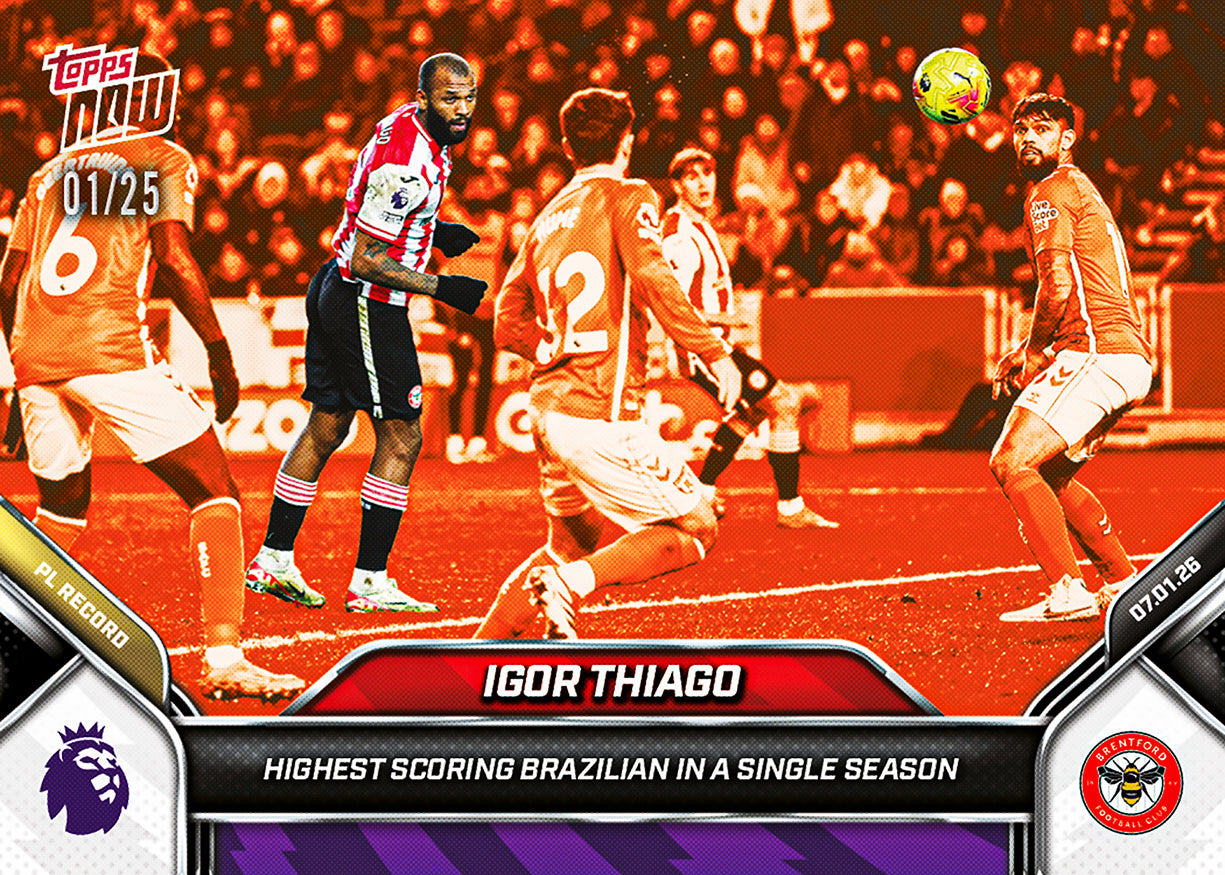 Igor Thiago - 2025-26 Premier League Topps NOW - Card 105 - PR: 242 - Image 5