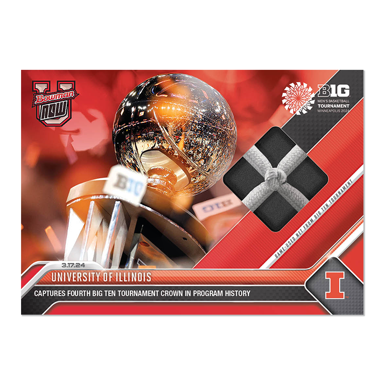 Game-used Net Relic # to 49 or Lower - University of Illinois - 2023-24 Bowman U Now Card 73 - Image 6