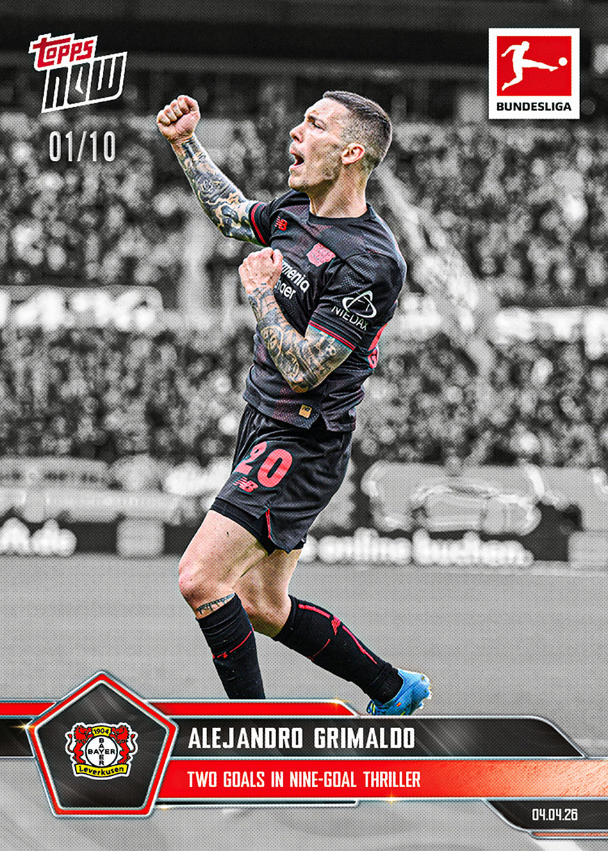 Alejandro Grimaldo - 2025-26 Bundesliga Topps NOW - Card 160 - PR: 105 - Image 4