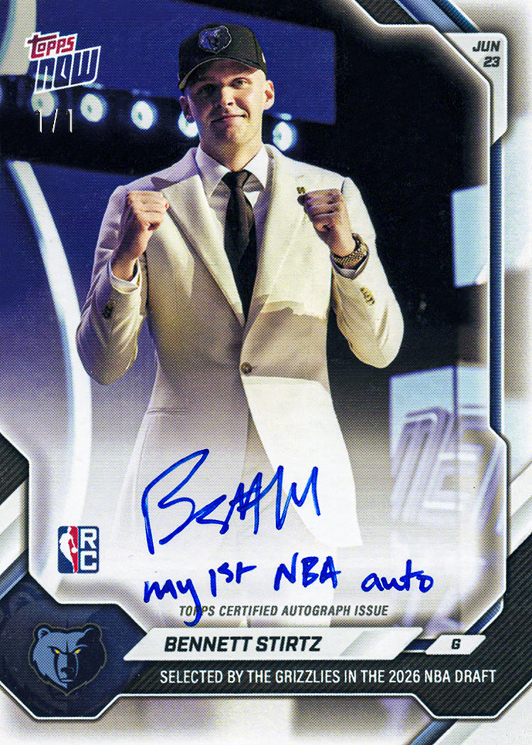 Bennett Stirtz - 2026-27 NBA Topps NOW - Card BSTI - PR: 832 - Image 2