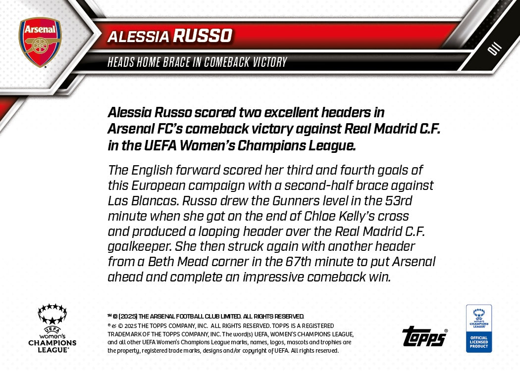 Alessia Russo - 2025-26 UWCL Topps NOW - Card 11 - PR: 783 - Image 7
