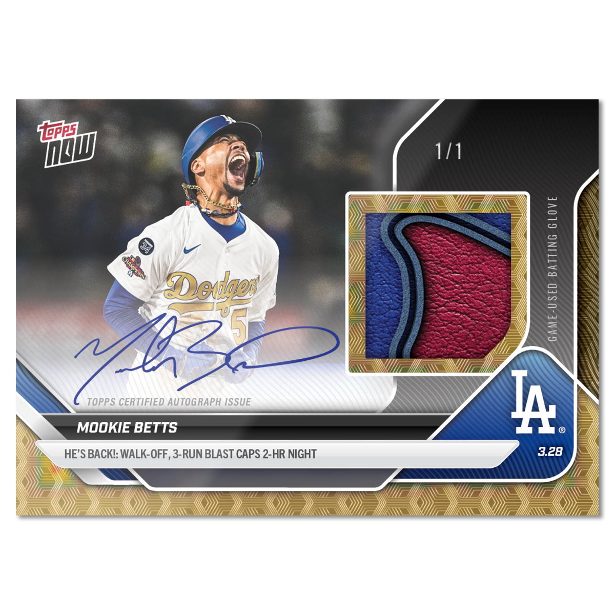 Mookie Betts - 2025 MLB Topps NOW - Card 16 - LOOK FOR RELICS and AUTO-RELICS - PR: 8055 - Image 3