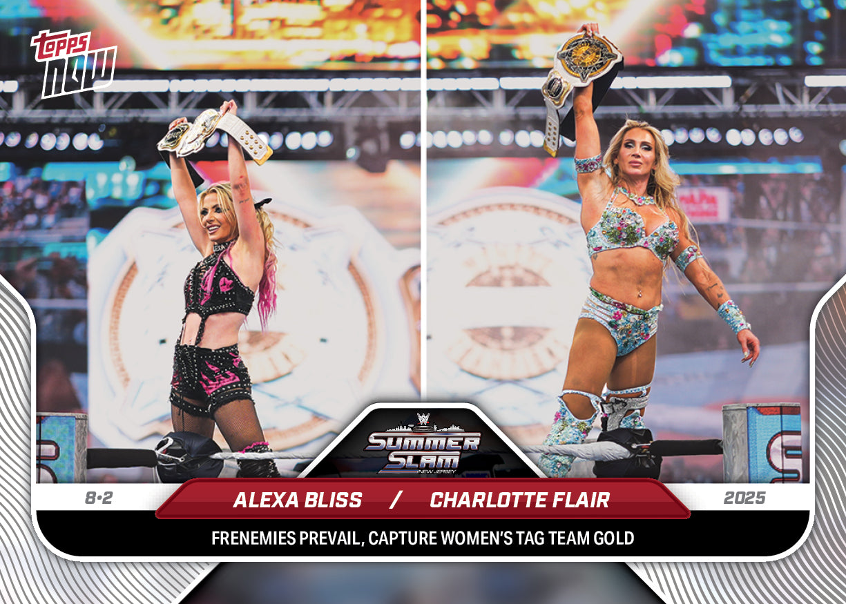 Alexa Bliss / Charlotte Flair - 2025 WWE Topps NOW - Card 83 - PR: 2553