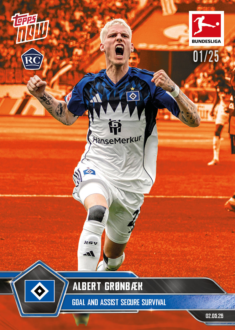 Albert Grønbæk - 2025-26 Bundesliga Topps NOW - Card 183 - PR: 953 - Image 5