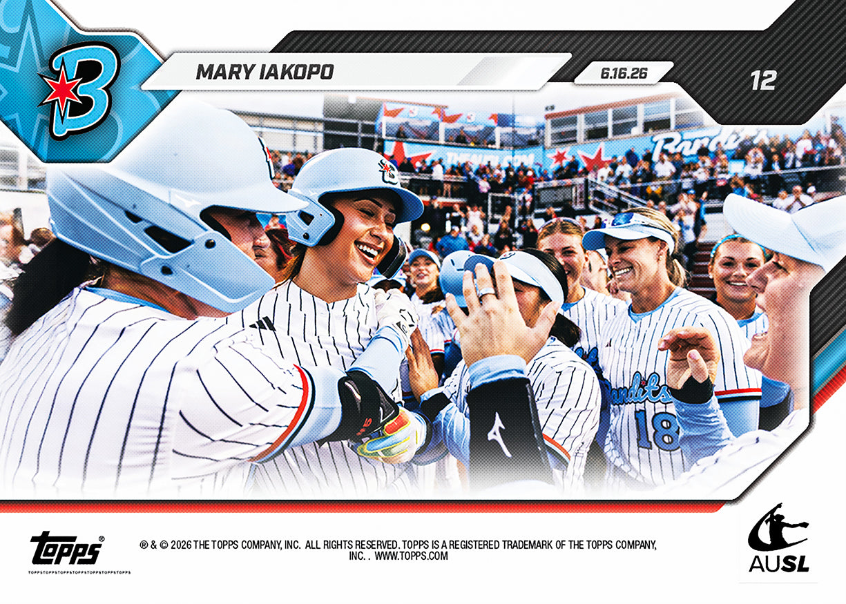 Mary Iakopo - 2026 AUSL Topps NOW - Card 12 - PR: 545 - Image 2