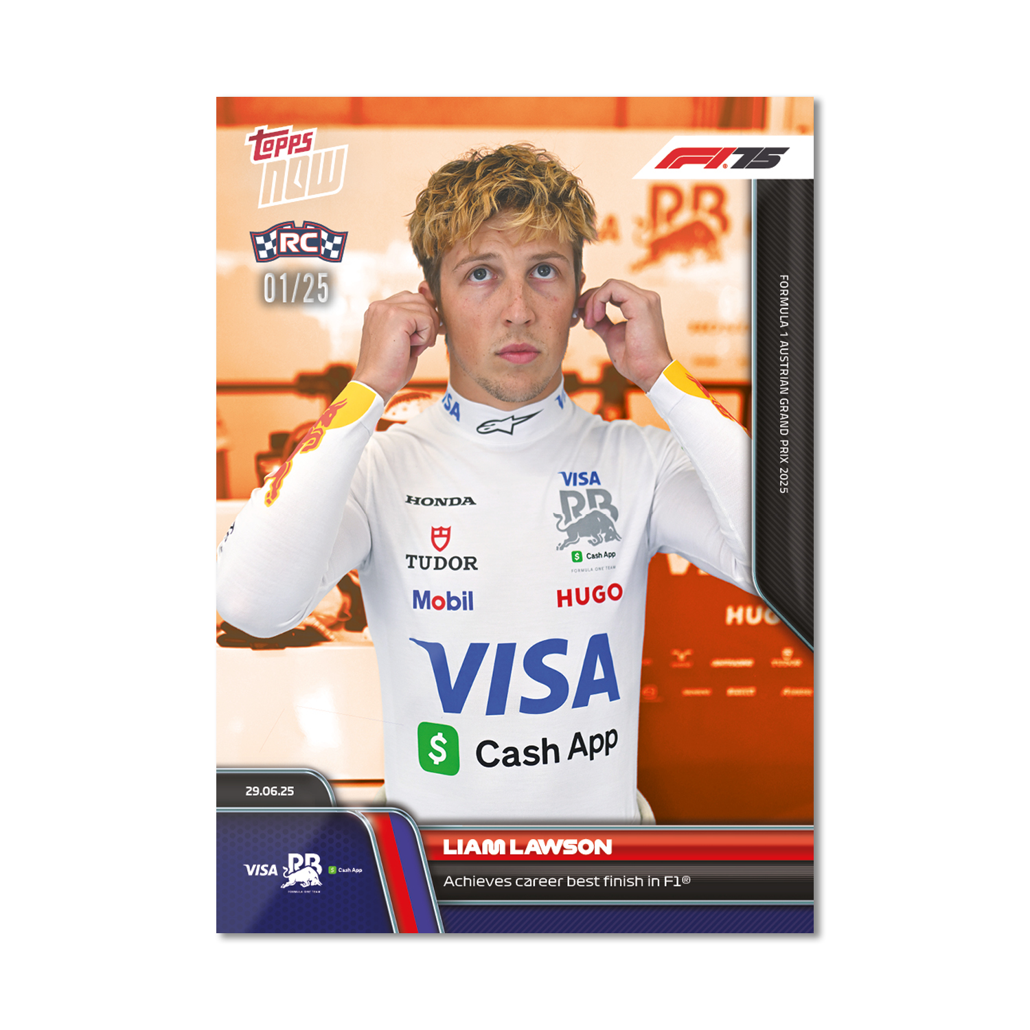 Liam Lawson - 2025 Formula 1 Topps NOW - Card 49 - PR: 798 - Image 5