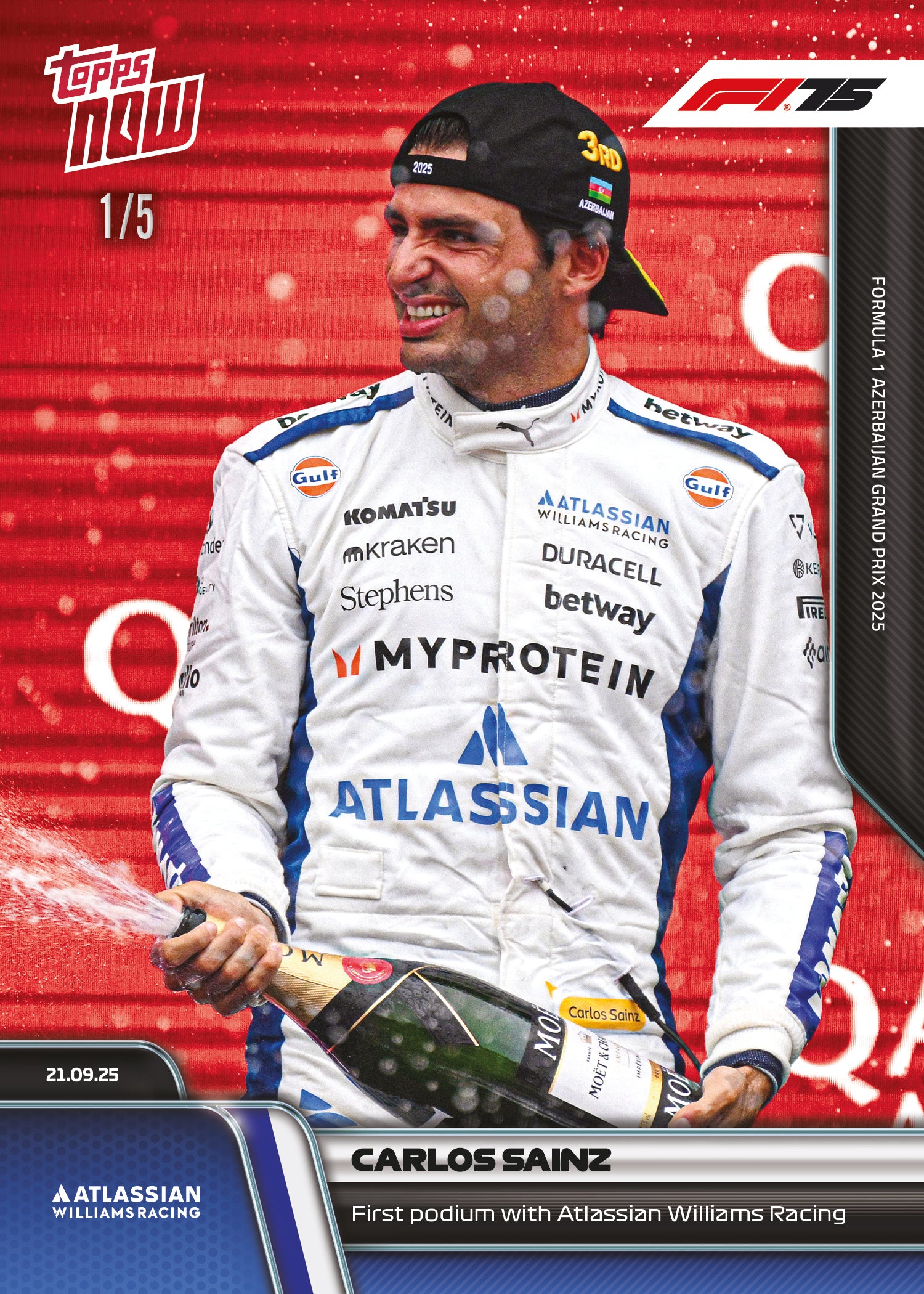 Carlos Sainz - 2025 Formula 1 Topps NOW - Card 64 - PR: 2896 - Image 3