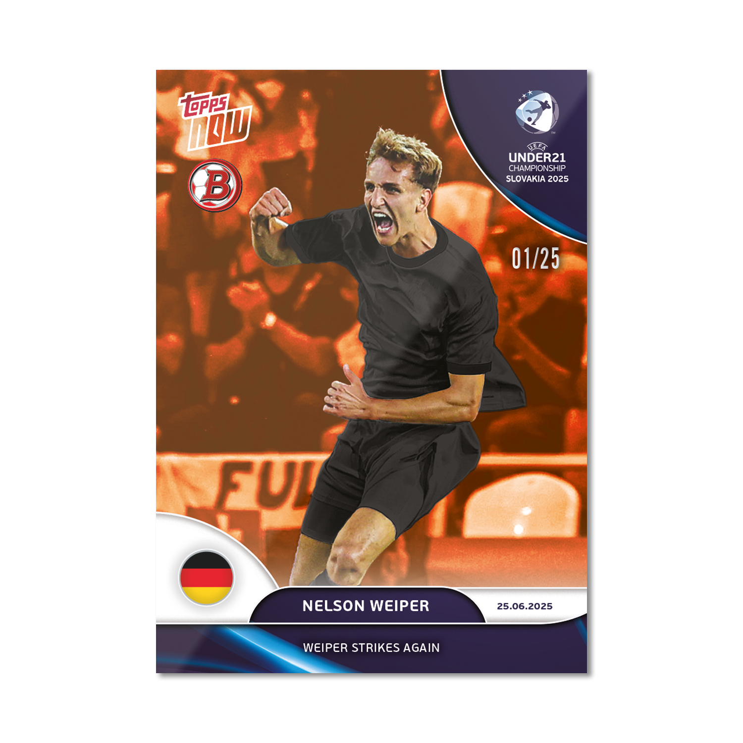 Nelson Weiper - 2025 UEFA Euro U-21 Topps NOW - Card 11 - PR: 99 - Image 5